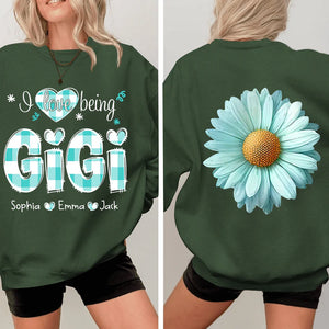 I love being Gigi Flower Daisy - Personalized Sweatshirt With Design On Sleeve - Gift For Grandma, Mom, Wife - NH96