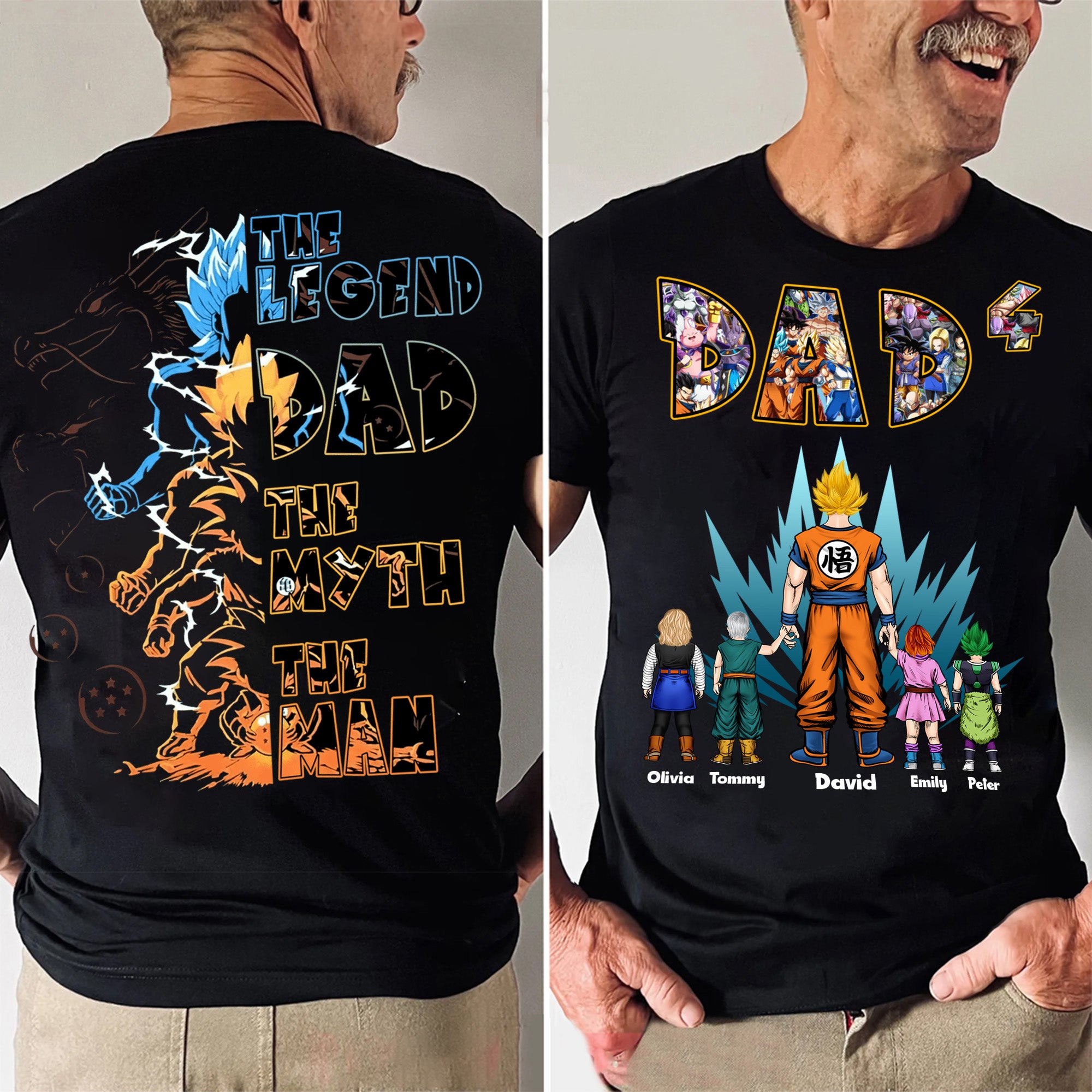 Dragon Ball The Power Of Flash My Dad Is A Hero - Gift For Father's Day - Personalized Shirt 2 Side