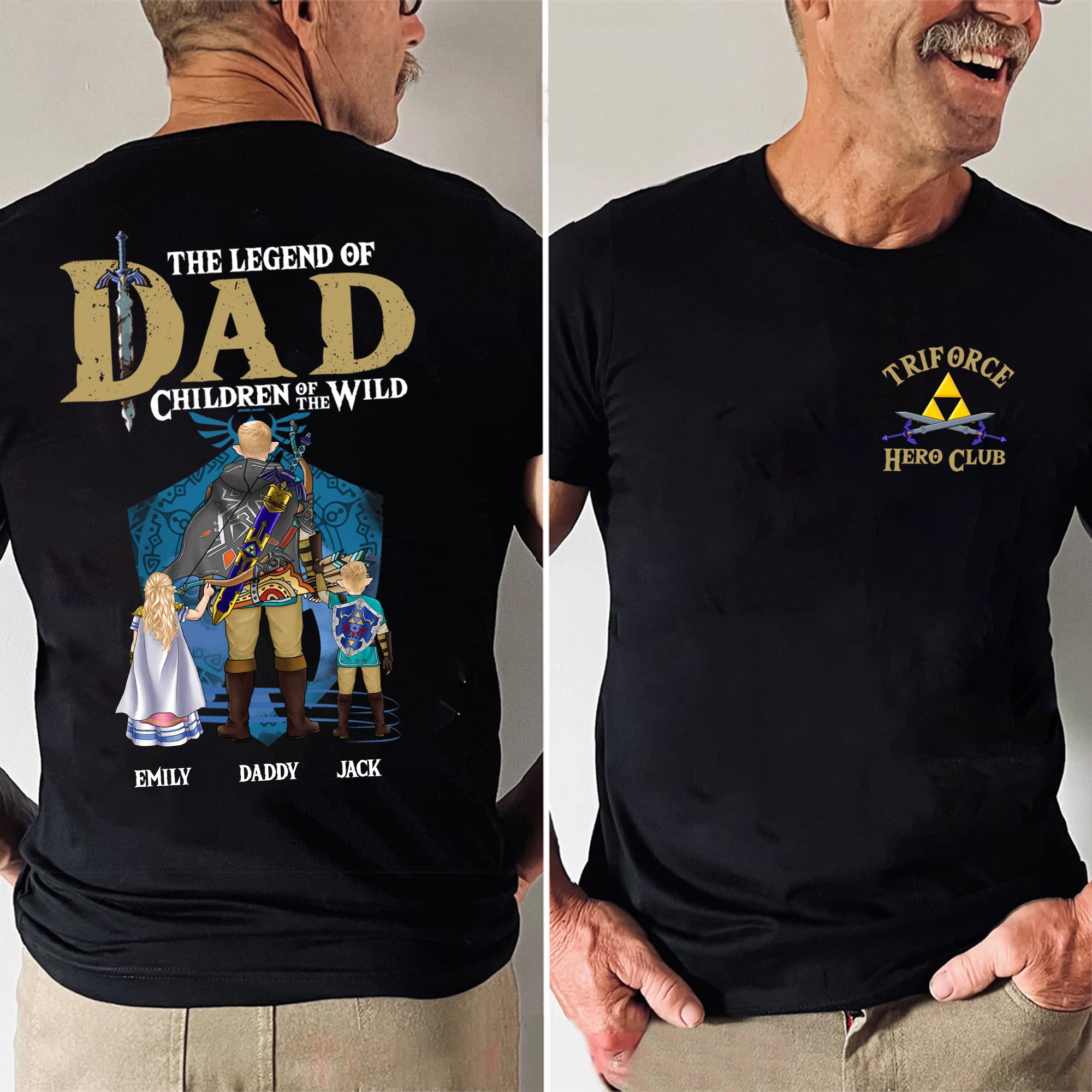 Hero Club The Legend Of Zelda Dad - Gift For Father's Day - Personalized Shirt 2 Side