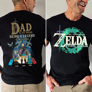 Papa Is My Name Being A Legend Zelda Is My Game - Gift For Dad, Husband, Father's Day - Personalized Shirt 2 Side