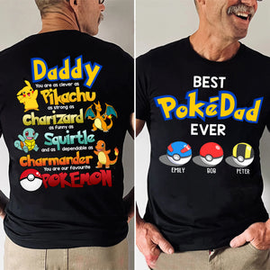 You Are As Clever As Pikachu, As Funny As Squirtle - Gift For Father's Day - Personalized Shirt 2 Side