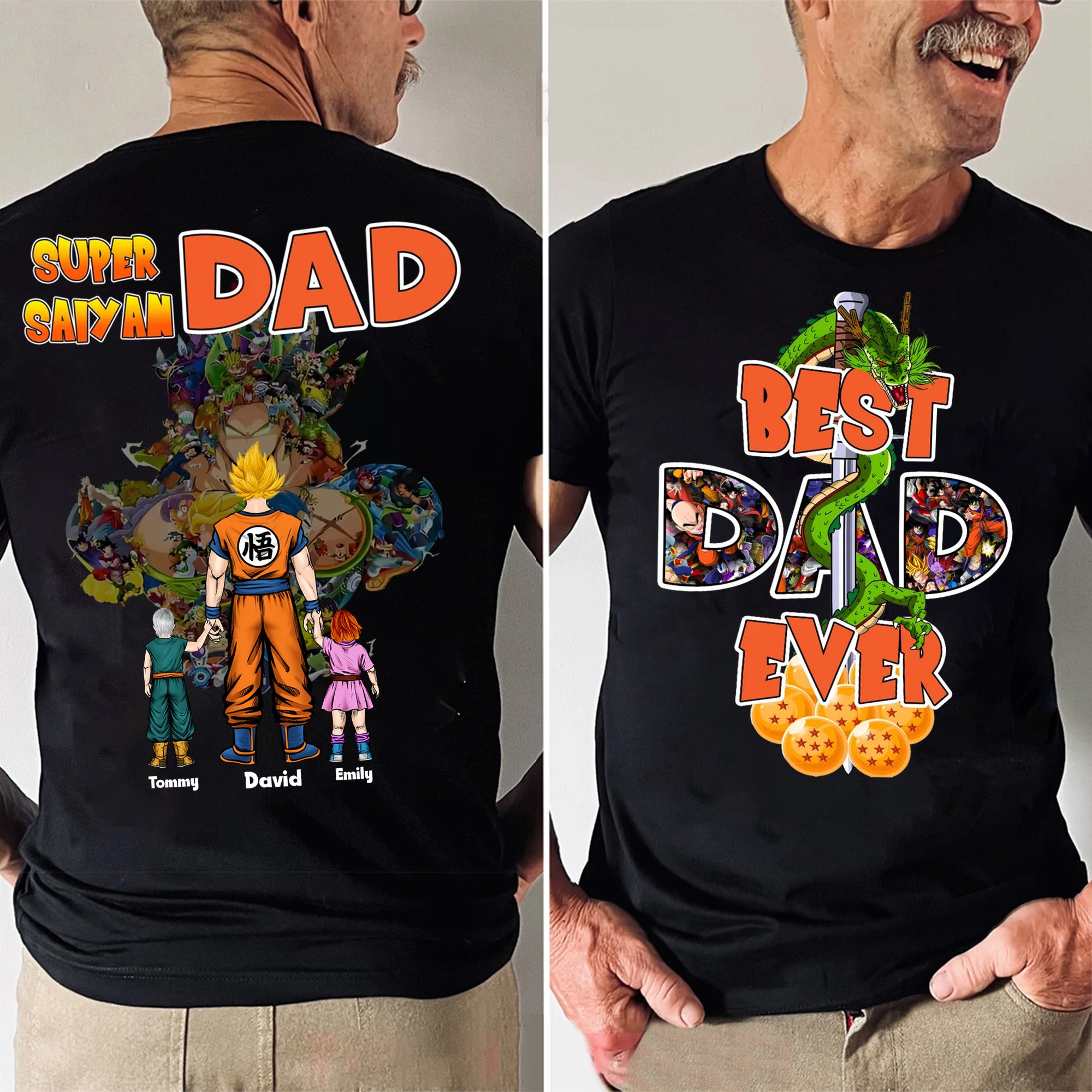 Dragon Ball Symbolic Saiyan Dad - Gift For Dad, Father's Day - Personalized Shirt 2 Side CL03