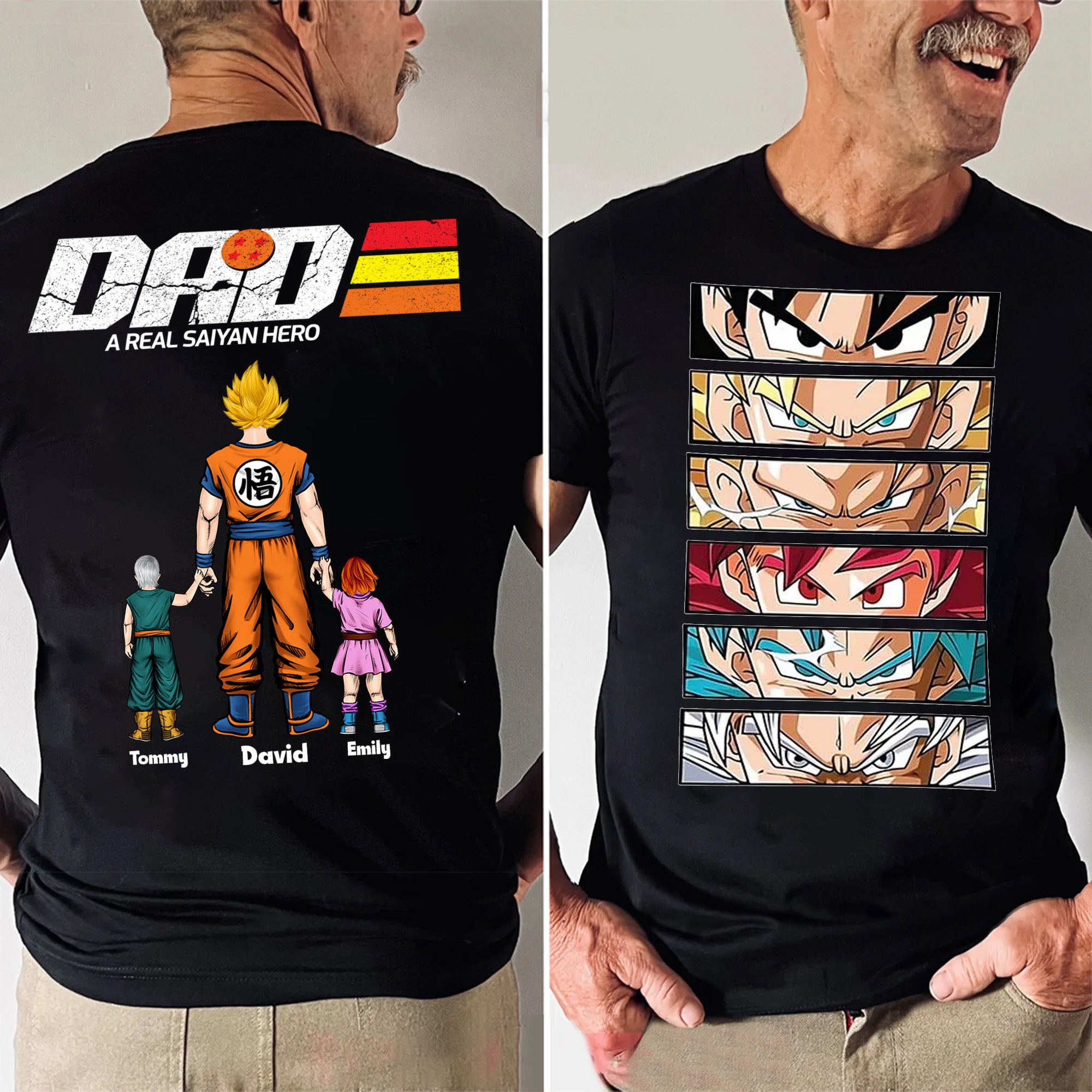 Best Dad Is Right Here Dragon Ball Goku San - Gift For Father's Day - Personalized Shirt 2 Side