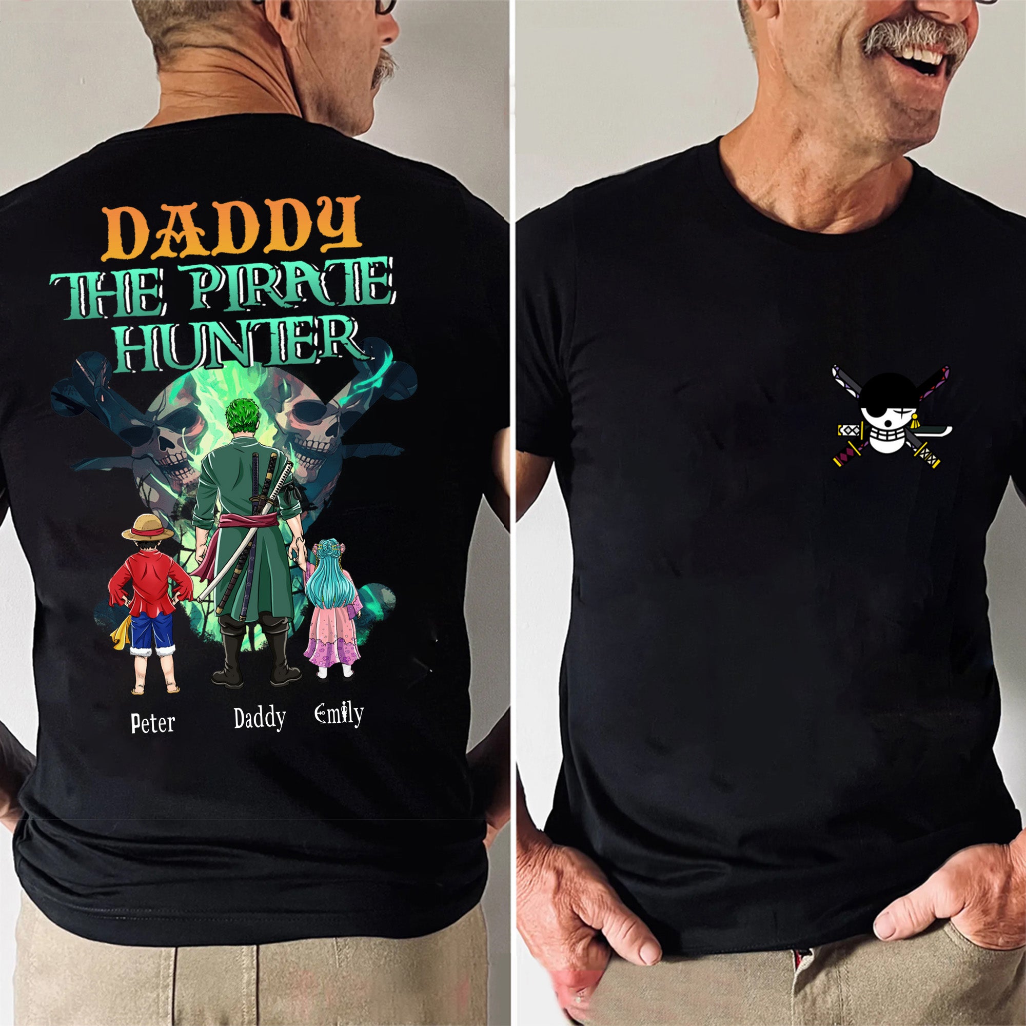 One Piece Dad The Pirate Hunter - Gift For Father's Day - Personalized Shirt 2 Side