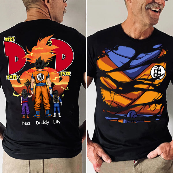 FamilyStore Dragon Ball Best Dad Ever Two Side - Gift For Dad - Personalized Tshirt CL03