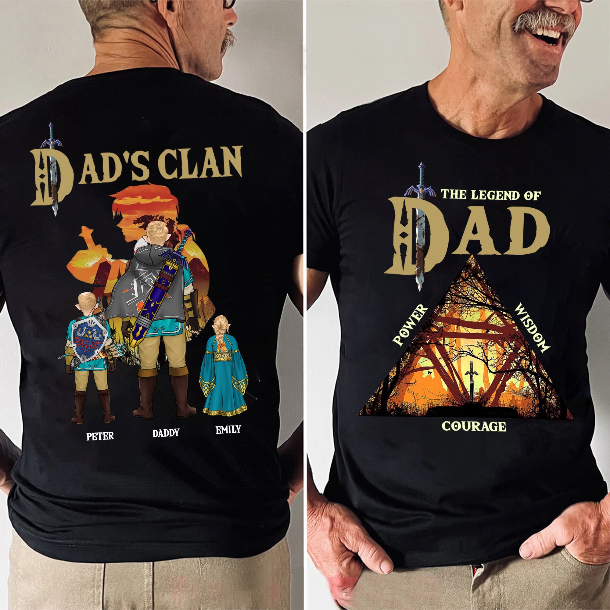 The Legend Of Dad Power, Wisdom, Courage - Gift For Father's Day - Personalized TShirt