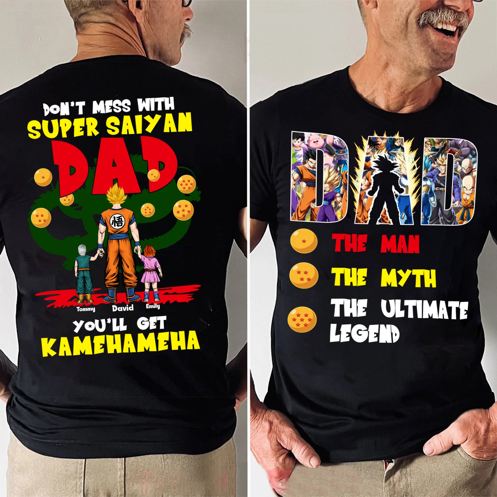 Don't Mess With Saiyan Dad He Is The Ultimate Legend Dragon Ball - Gift For Father's Day - Personalized Shirt 2 Side