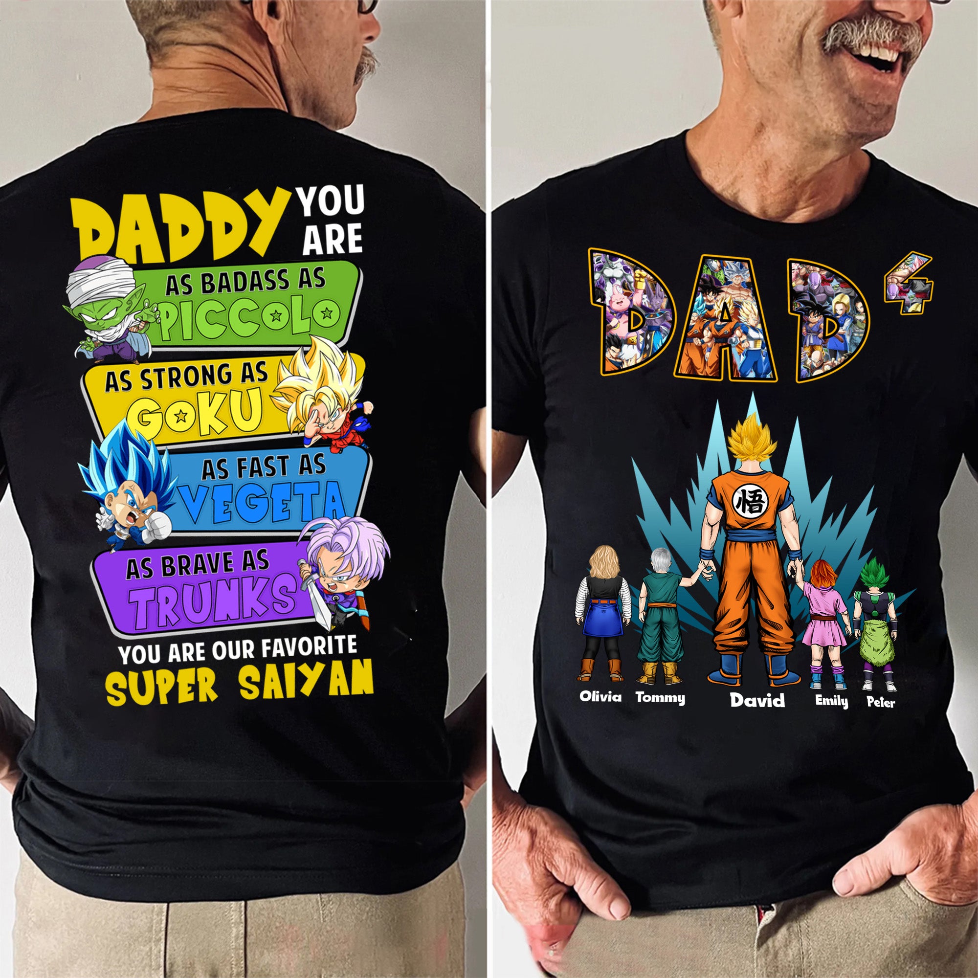 DragonBall Dad You Are As Dabass As Picolo As Brave As Trunks - Gift For Father's Day - Personalized Shirt 2 Side