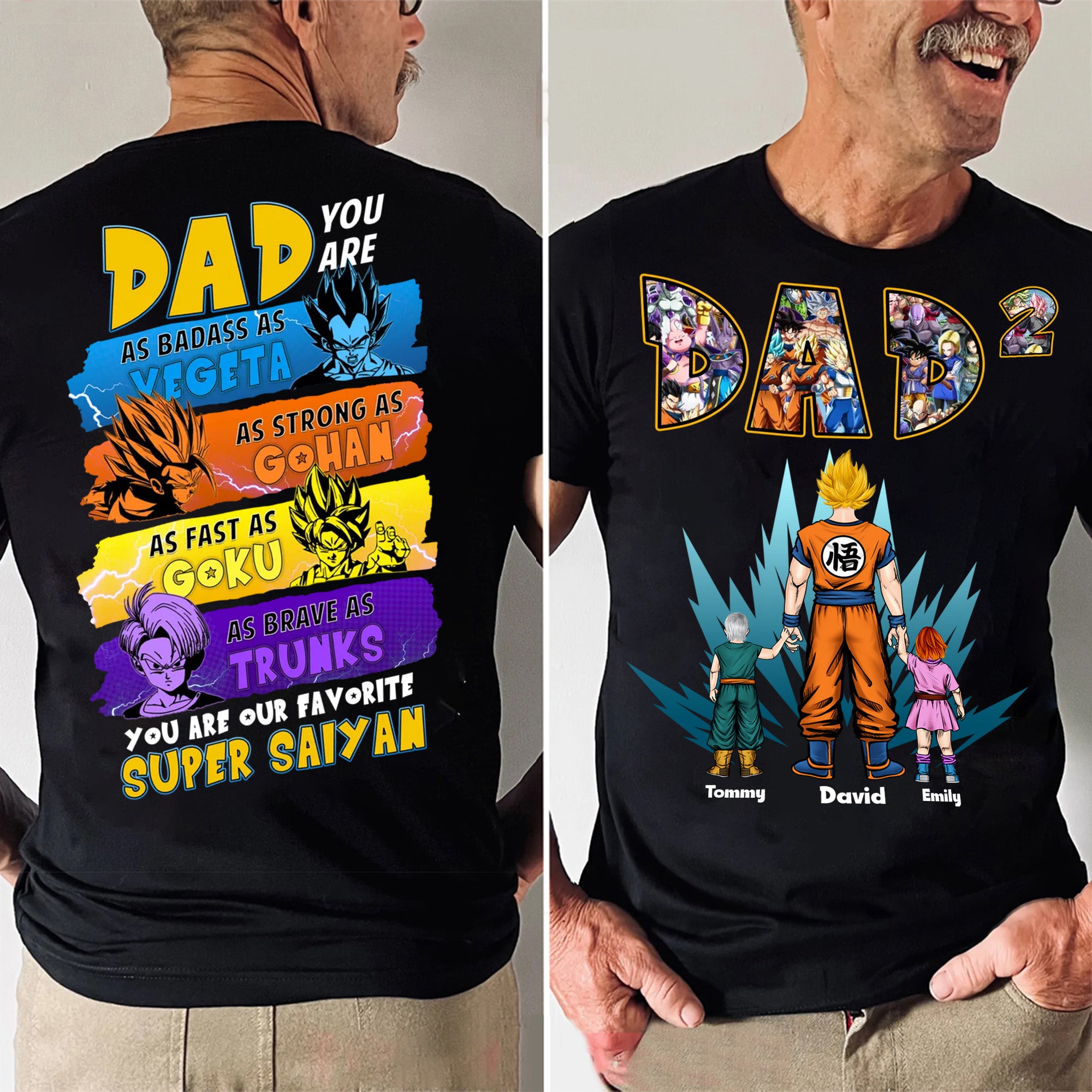 Daddy You Are My Favorite Saiyan - Gift For Father's Day - Personalized Shirt 2 Side