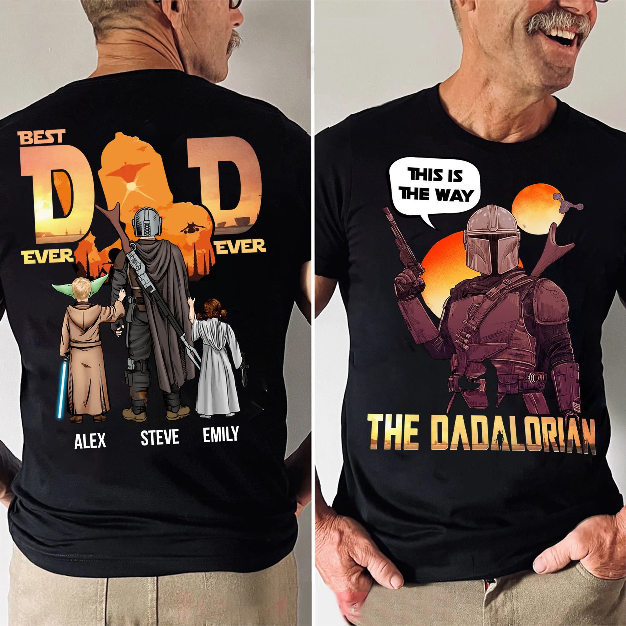 This Is The Way Of Dadalorian - Gift For Father's Day - Personalized Shirt 2 Side