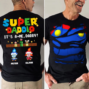 Super Daddio Mario It's Me Dad - Gift For  Dad, Father's Day - Personalized Shirt 2 Side