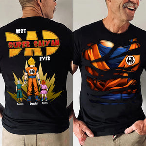 Super Power Of Super Saiyan Dad - Gift For Father's Day - Personalized Shirt 2 Side