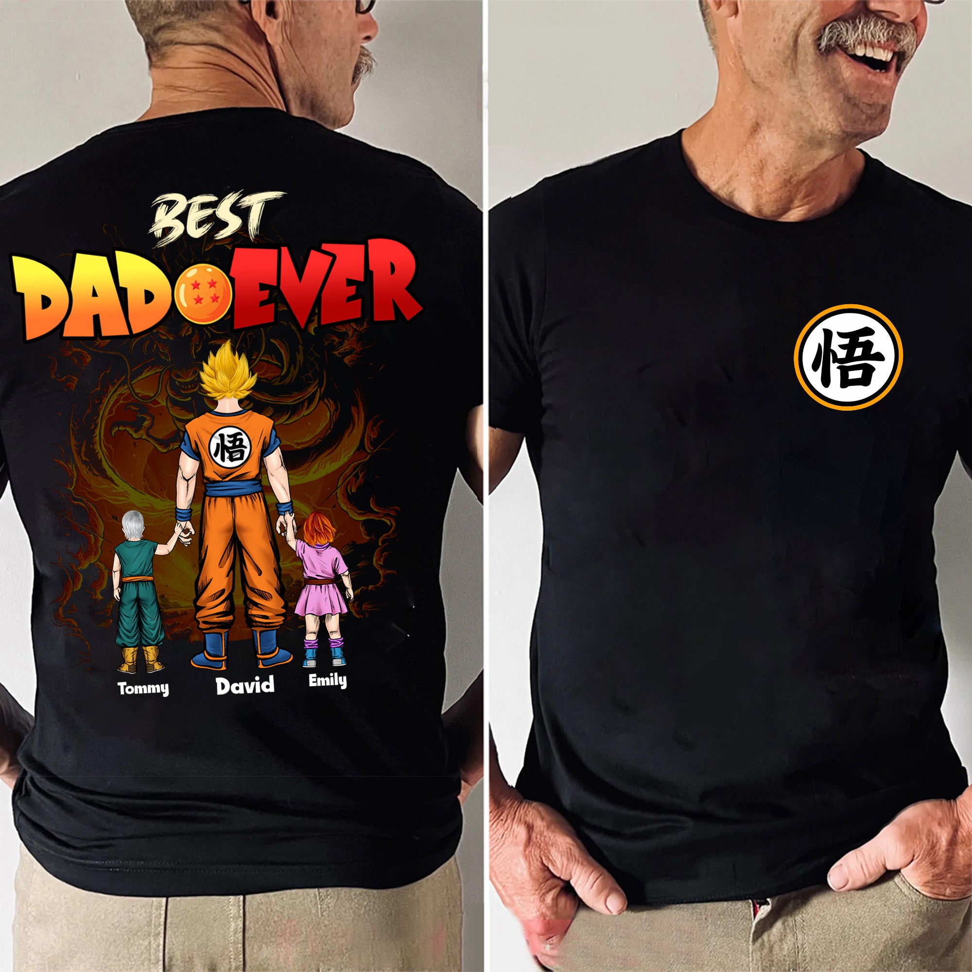 Dragon Ball Frieza Force Saiyan Dad And Kids - Gift For Father's Day - Personalized Shirt 2 Side