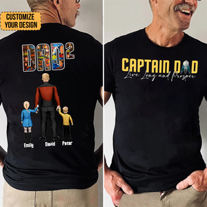 Captain Dad Live Long And Prosper - Gift For Dad - Personalized Shirt 2 Side - cl22 NA94