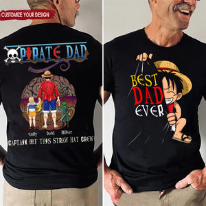 One Piece Best Dad Ever Captain For This Straw Crew - Gift For Father's Day - Personalized Shirt 2 Side