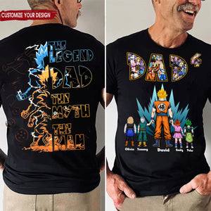 Dragon Ball The Power Of Flash My Dad Is A Hero - Gift For Father's Day - Personalized Shirt 2 Side