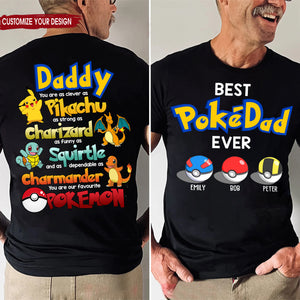 You Are As Clever As Pikachu, As Funny As Squirtle - Gift For Father's Day - Personalized Shirt 2 Side