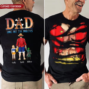 One Piece Father Of The Little Kings - Gift For Dad, Husband, Father's Day - Personalized Shirt 2 Side