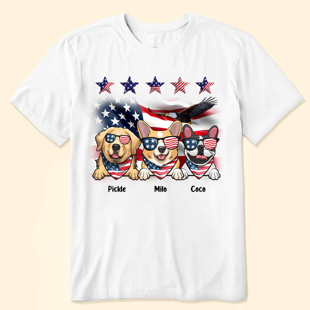 Five Star American Flag Dog, Cat Lover - Gift For Pet Lovers - Personalized TShirt