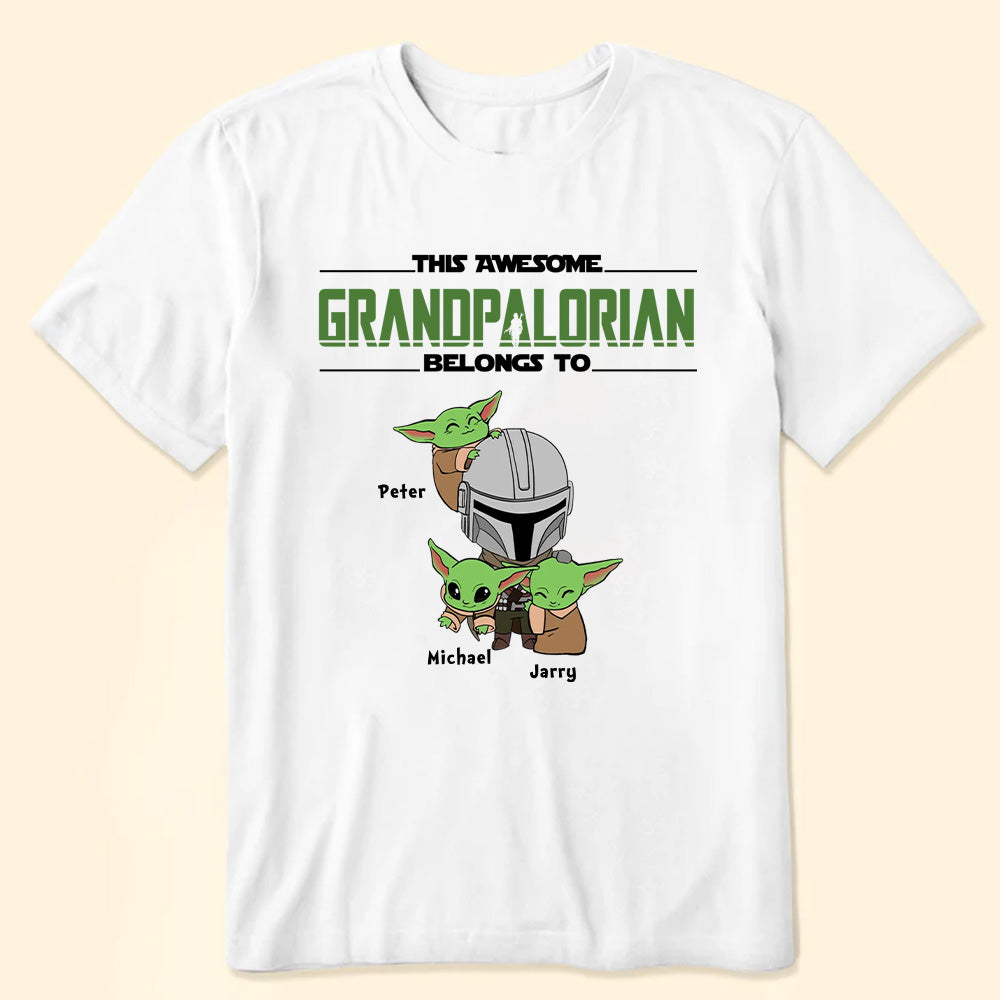 Baby Yoda This Awesome Dadalorian Belongs To Us - Gift For Father's Day - Personalized TShirt