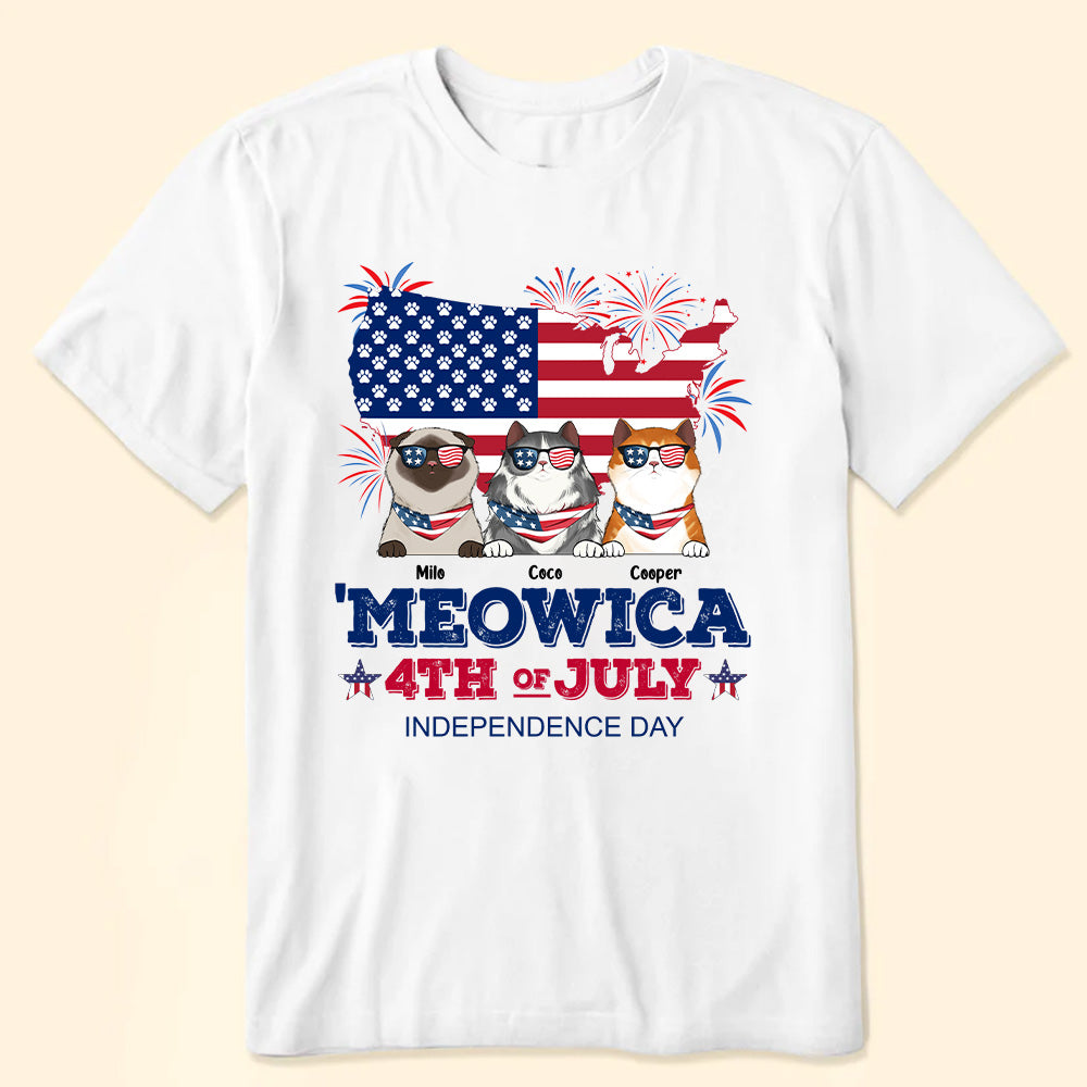 Meowica 4th Of July Independence Day - Gift For Cat Lovers - Personalized TShirt