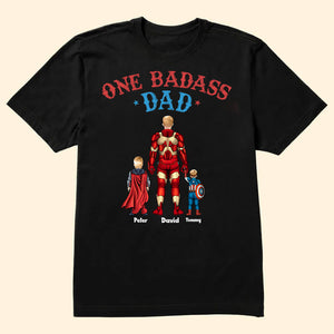 Super Hero One Badass Dad - Gift For Father's Day - Personalized TShirt