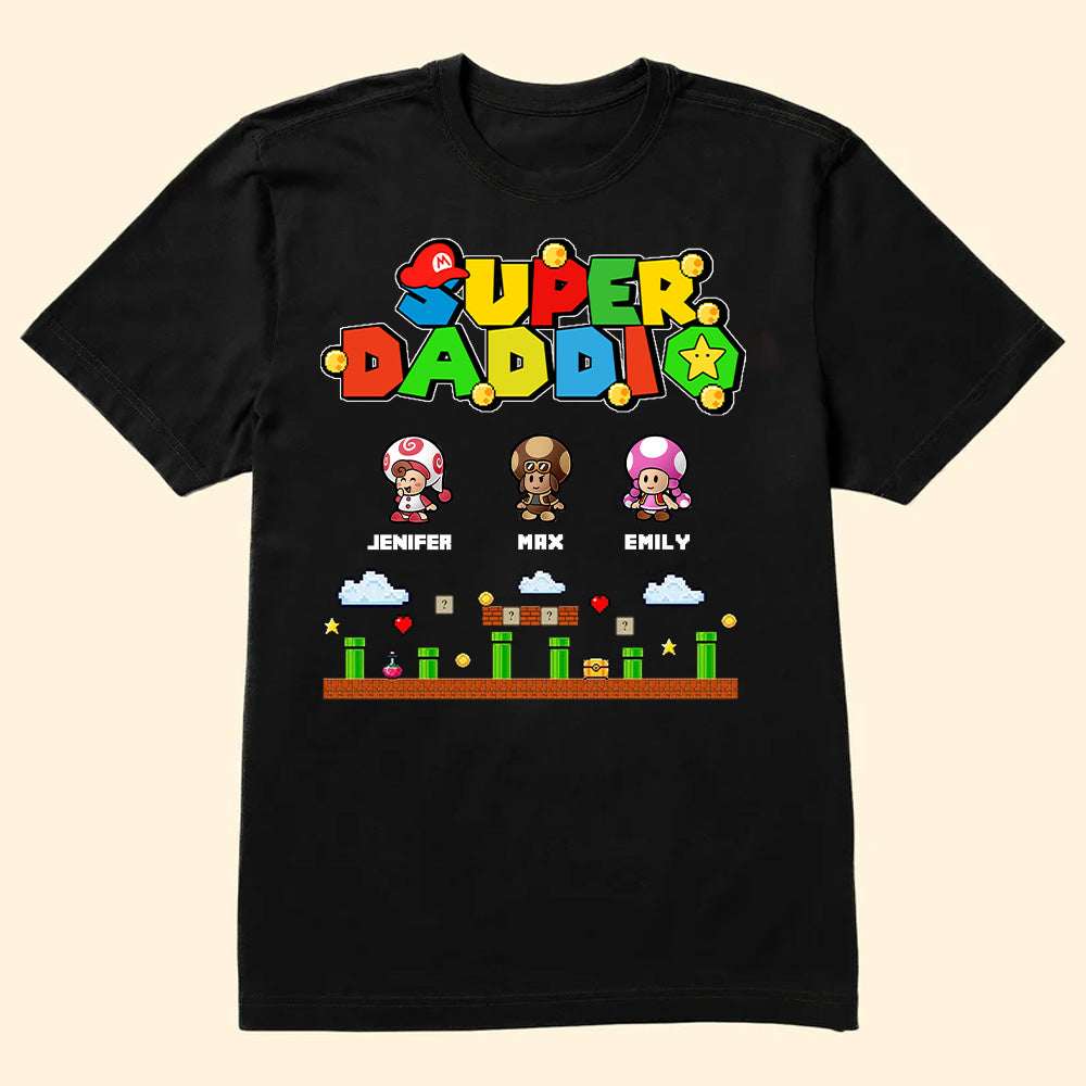 Super Daddio Kids Across The Road - Gift For Father's Day - Personalized TShirt