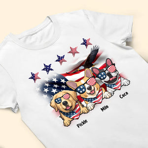 Five Star American Flag Dog, Cat Lover - Gift For Pet Lovers - Personalized TShirt