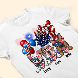 Happy 4th Of July Dog With Flag - Gift For Pet Lovers - Personalized TShirt