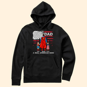 My Dad A Real American Super Hero - Gift For Father's Day - Personalized TShirt