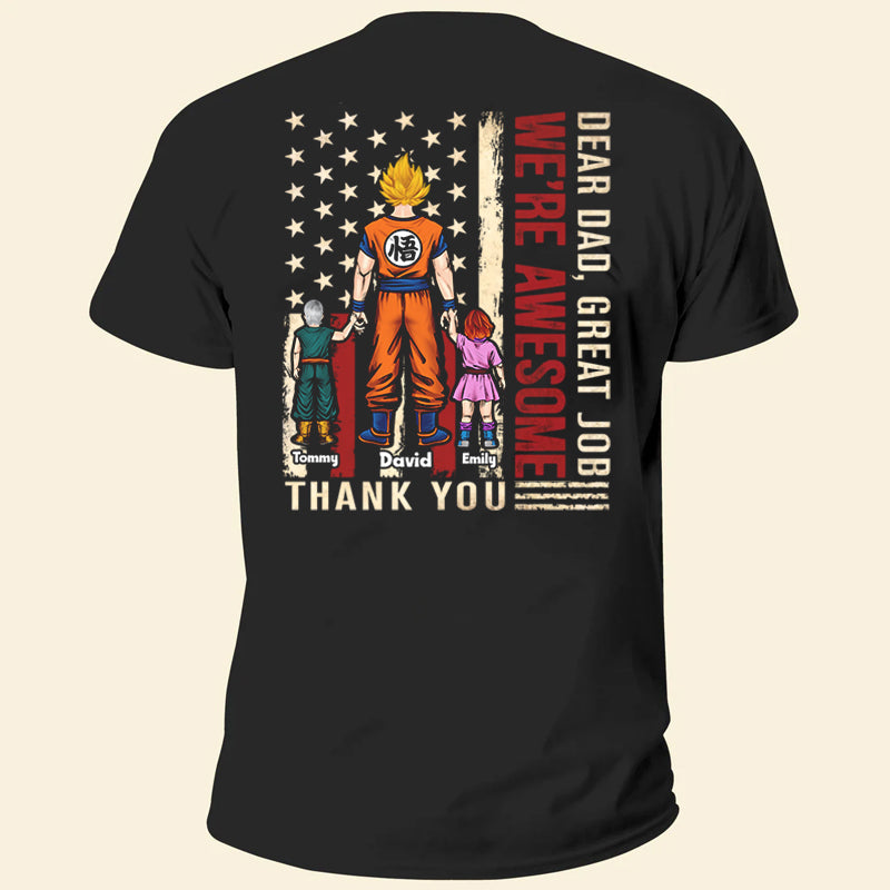 Dear Dad We're Awesome Thank You Dragon Ball Version - Gift For Dad , Grandpa - Personalized TShirt