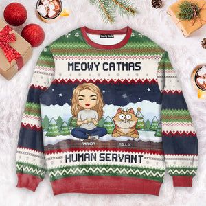 Meowy Catmas The Paw Of Christmas - Gift For Cat Lovers, Pet Lovers, Cat Mom - Personalized Ugly Sweatshirt - CL39 NH96