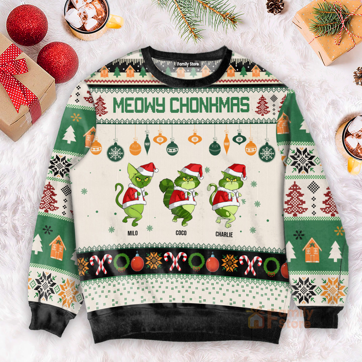 Oh Snap Grinchy Cat - Gift For Christmas - Personalized Ugly Sweater - CL16 NH96