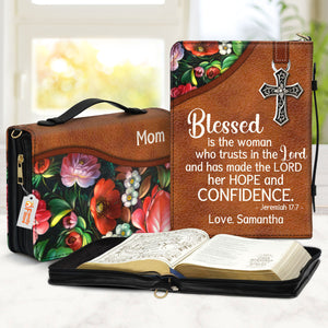 Blessed Is The Woman Who Trusts In The Lord - Thoughtful Gift For Christians - Personalized Bible Covers - AT4080730