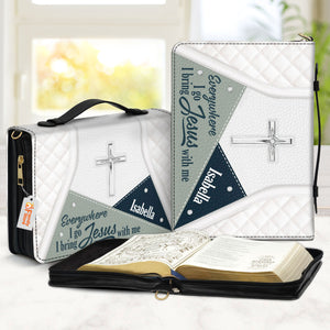 Stunning Christian Butterfly Everywhere I Go, I Bring Jesus With Me - Unique Personalized Bible Covers - AT4081431