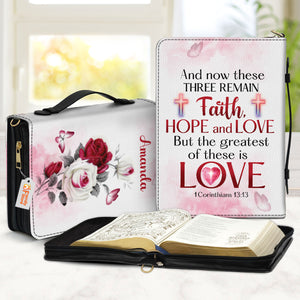 Faith, Hope And Love Corinthians 13:13 - Thoughtful Gift For Christians - Personalized Bible Covers - AT4080846