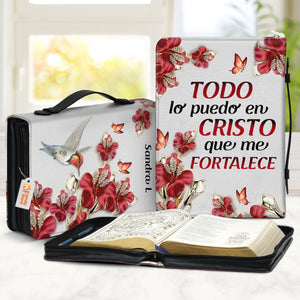 Todo Lo Puedp En Cristo Que Me Fotalece - Scripture Gifts For Women Of God - Personalized Bible Covers - AT4082432