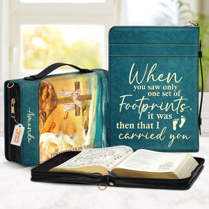 Footprints In The Sand - Unique Personalized Bible Covers - AT4080940