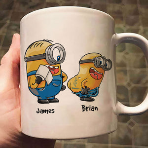 Dear Minion Dad, Thanks For Wiping My Butt And Stuff Funny - Gift For Dad - Personalized Ceramic Mug - NA94