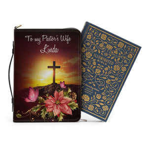 More Than Just The Pastor's Wife Flower And Cross - Scripture Gifts For Women Of God - Personalized Bible Covers - AT4082427