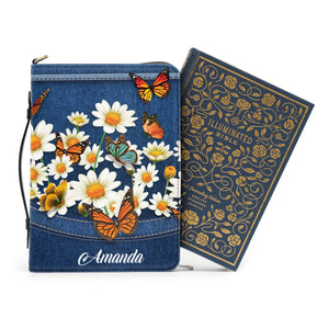 Stunning Daisy And Butterfly - Personalized Bible Covers - AT4081432