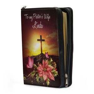 More Than Just The Pastor's Wife Flower And Cross - Scripture Gifts For Women Of God - Personalized Bible Covers - AT4082427