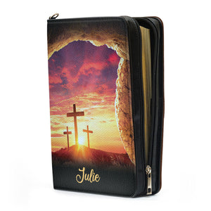 Because He Lives, I Can Face Tomorrow - Scripture Gifts For Women Of God - Personalized Bible Covers - AT4080710