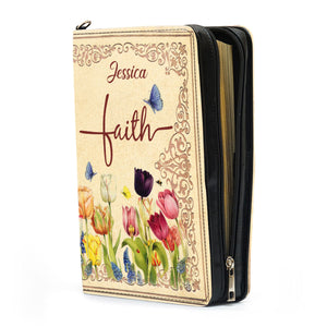 Flower Delight Yourself In The Lord - Unique Personalized Bible Covers - AT4082440