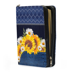 Sunflower Faith Over Fear - Awesome Personalized Bible Covers - AT4082426