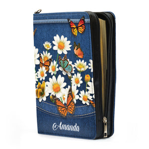 Stunning Daisy And Butterfly - Personalized Bible Covers - AT4081432