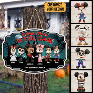 Come On If You Dare Horror Halloween - Personalized Shaped Wood Sign - CL15 NA94