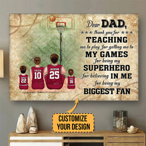 Dragon Ball Dear Dad, Thank You For Teaching Me To Play This Game - Gift For Dad, Children, Family - Personalized Canvas Poster