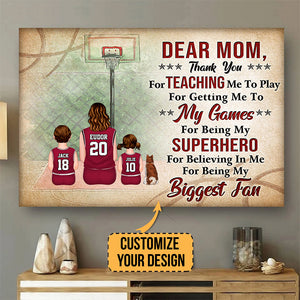 Dear Mom, Thank You For Teaching Me To Play This Game - Gift For Mom, Children, Family - Personalized Canvas Poster - SPCL03 NA94