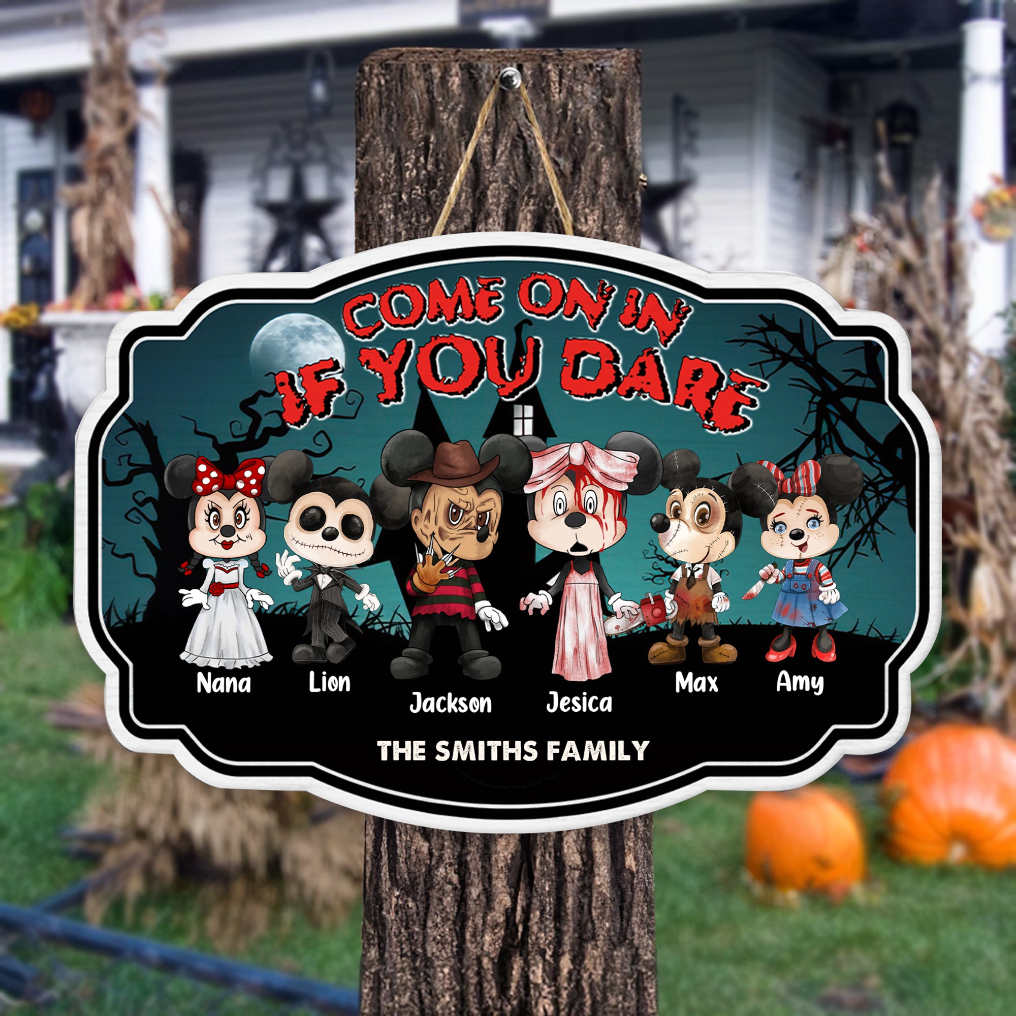 Come On If You Dare Horror Halloween - Personalized Shaped Wood Sign - CL15 NA94